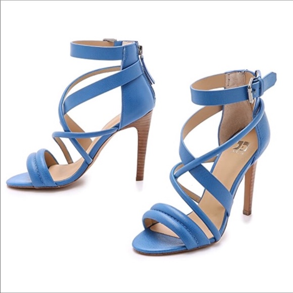 Joe’s Jeans Robbie Blue Leather Strappy Heels 6.5M - Picture 4 of 9